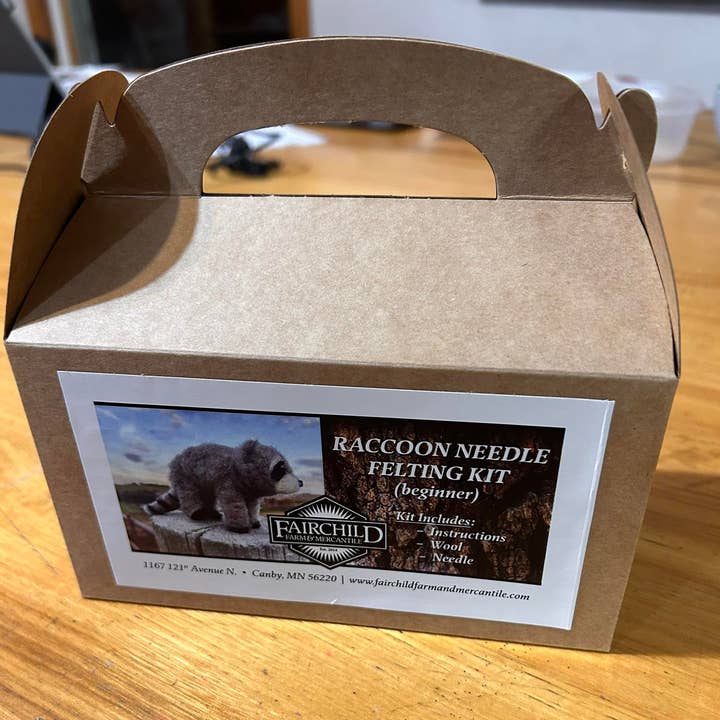 Fairchild Farm and Mercantile - Wholesale Craft Sewing Kit - Raccoon Needle Felting Kit0