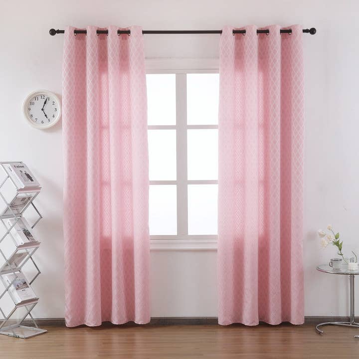 Tenda in velluto a coste con motivo a rombi rosa 140x260 cm per la vendita all'ingrosso da parte di BOD HOME