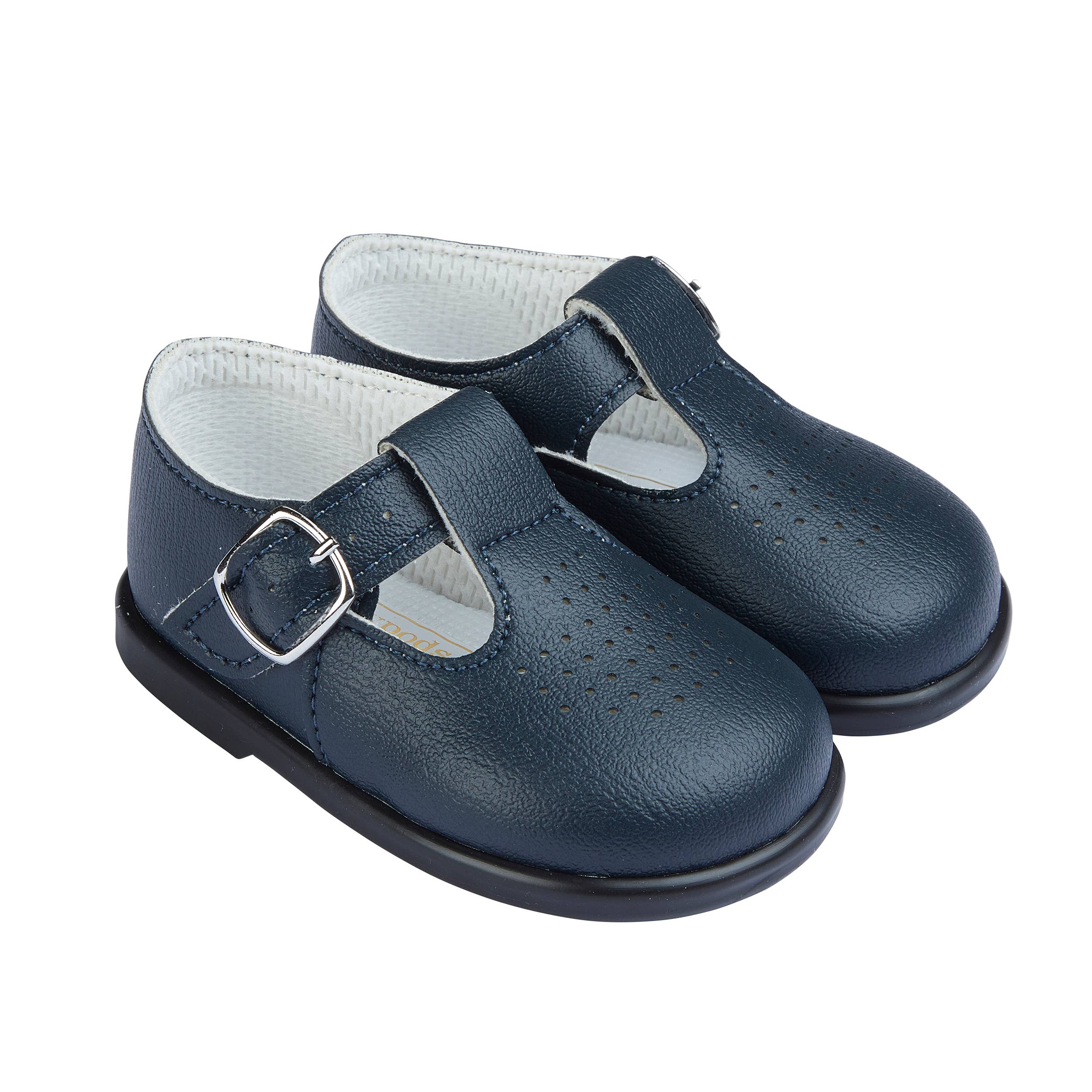 Early Days & Baypods – wholesale Cot shoes – Baby – H501 First walker buckle T-bar style with punchette detail4