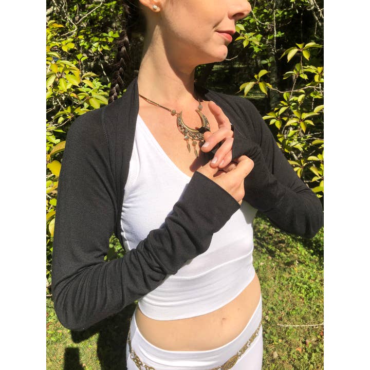 Shruggie Top Preto por atacado de Accentuates Clothing