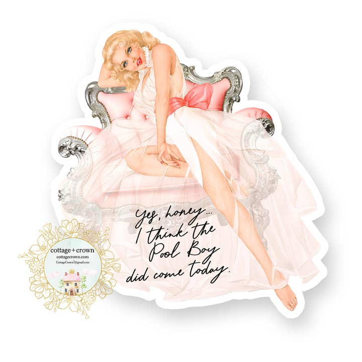 Pool Boy - Vinyl Decal Sticker - Retro Housewife for wholesale by cottage + crown