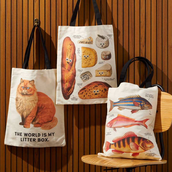 Chronicle Books - Wholesale Tote Bag - Unisex - Brass Monkey Googly Food Canvas Tote5