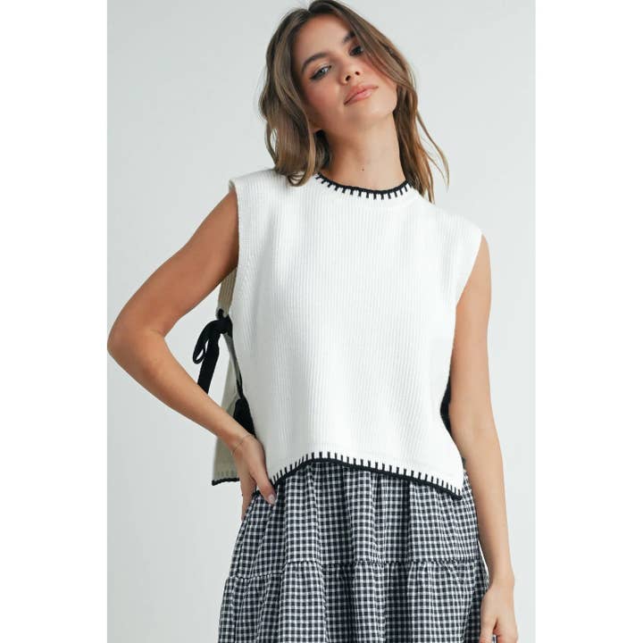 Apolline - Wholesale Sweater Vest - Women's - Mock Neck Sleeveless Sweater