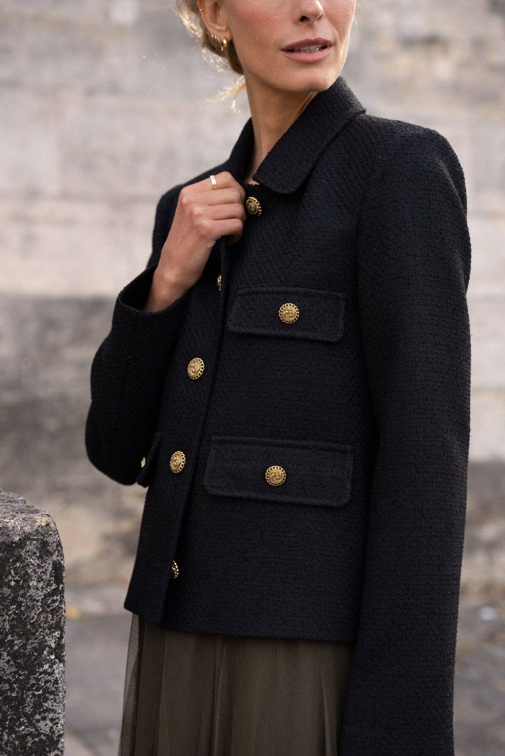 Attentif Paris - Wholesale Jacket - Women's - Straight cut plain tweed jacket6