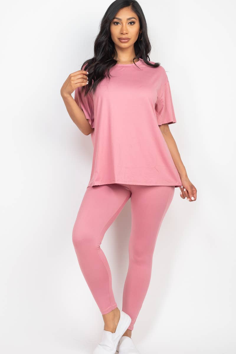 CAPELLA APPAREL - Wholesale Lounge Set - Women's - Oversized T-shirt & Leggings Set7