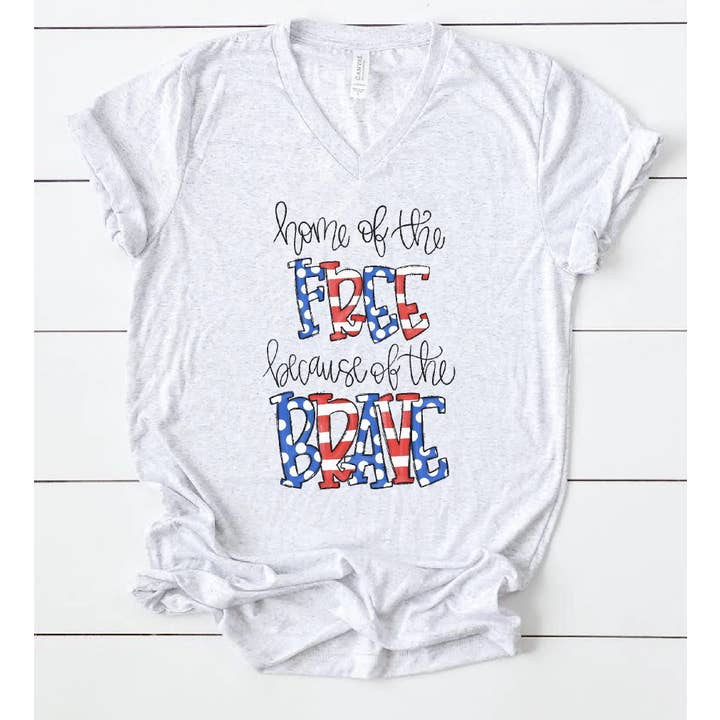 Home Of The Free Because Of The Brave Tee for wholesale by Painted Skies