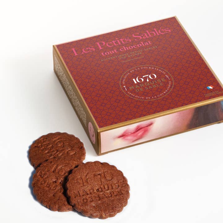 Chocolate Shortbread Cookies Box for wholesale by LA SABLESIENNE