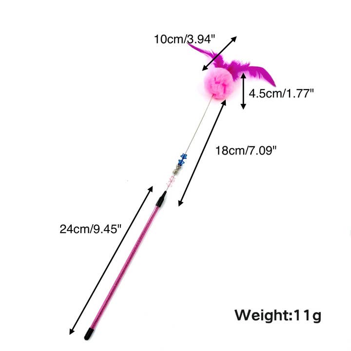 Cheerhunting - Wholesale Pet toy – Cat - Moo - Pom-Pom Feather Cat Teaser Stick5
