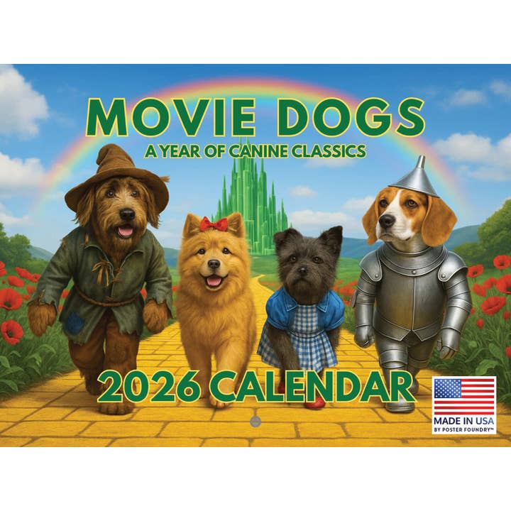 Movie Dogs Calendar 2026 Wall Monthly Parody for wholesale by 2026 Calendars