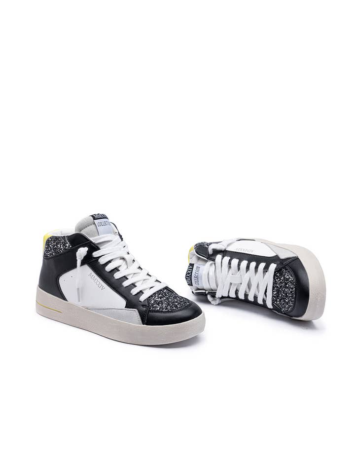 CEREZA - Wholesale Lifestyle Sneakers - Women's - Women's High-cut Platform Sneakers with with glitter detail1