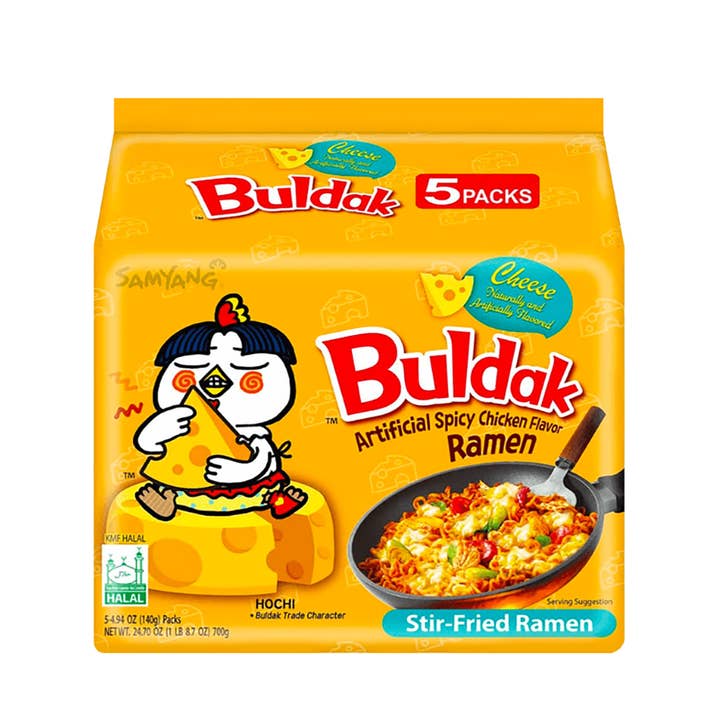 Samyang Buldak Chicken Flavor Cheese  Ramen–140g (Pack of 5) for wholesale by K Moitves