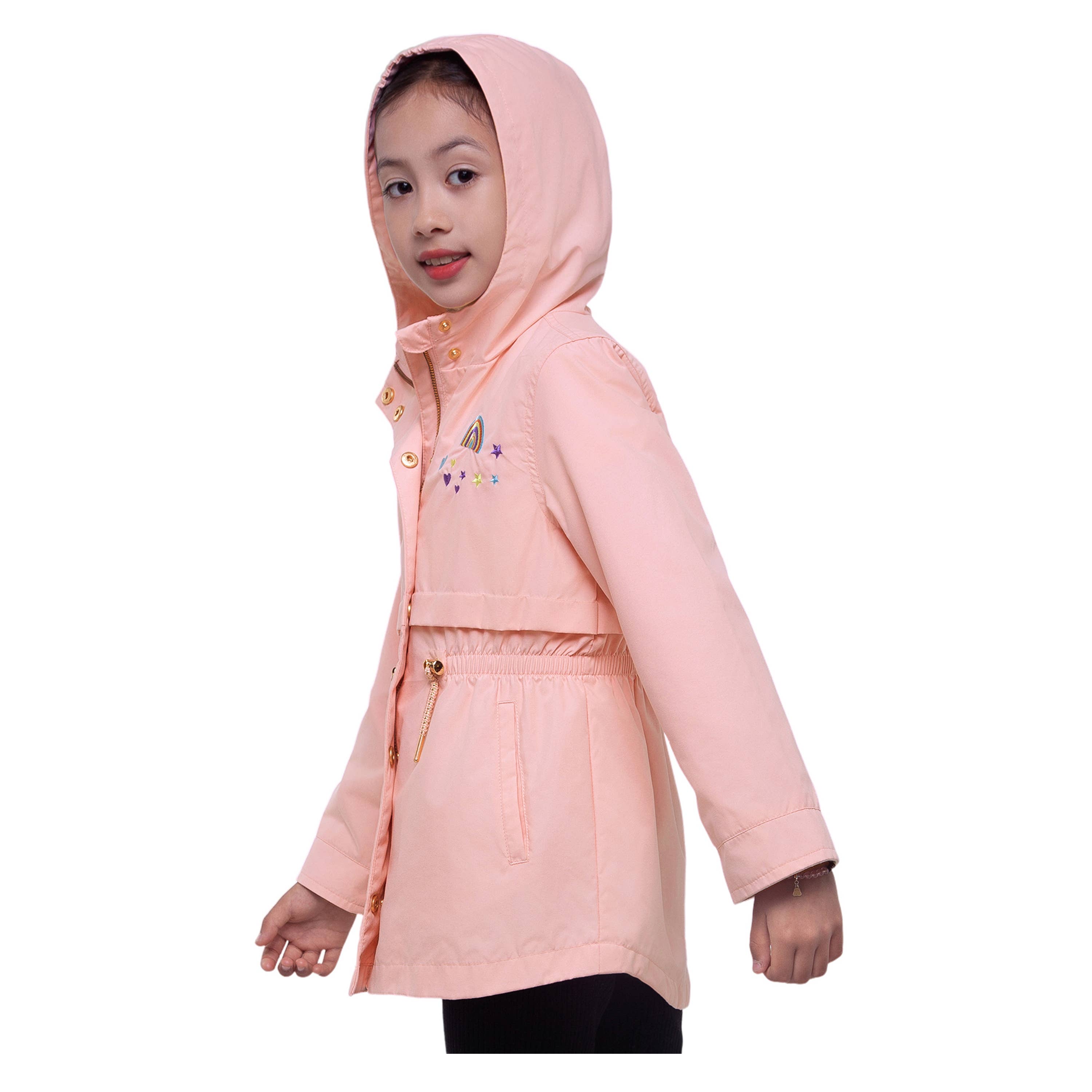 Rokka & Rolla - Wholesale Windbreaker - Kids - Girls' Light Rain Jacket Hooded Trench Coat20