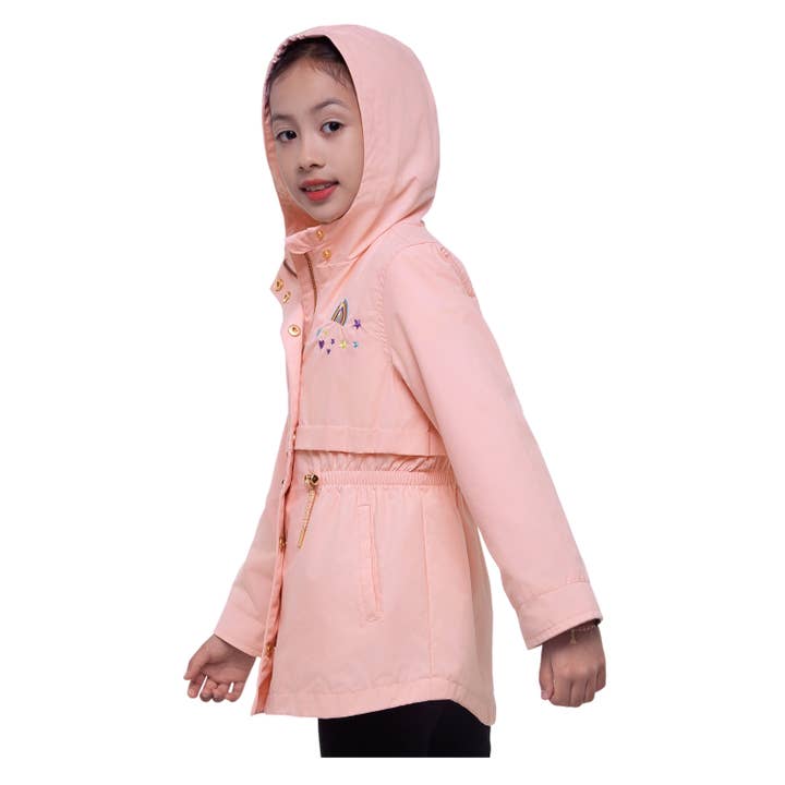 Rokka & Rolla - Wholesale Windbreaker - Kids - Girls' Light Rain Jacket Hooded Trench Coat20