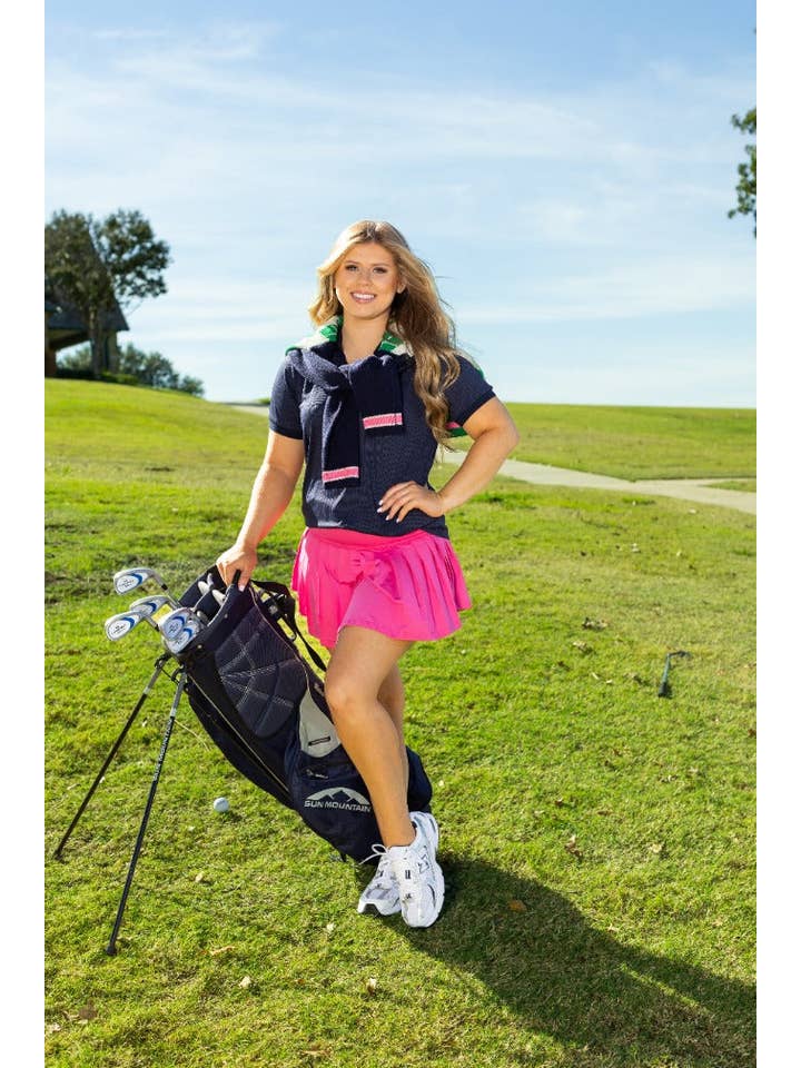 Rib Knit Polo Top, Navy Blue for wholesale on Faire1