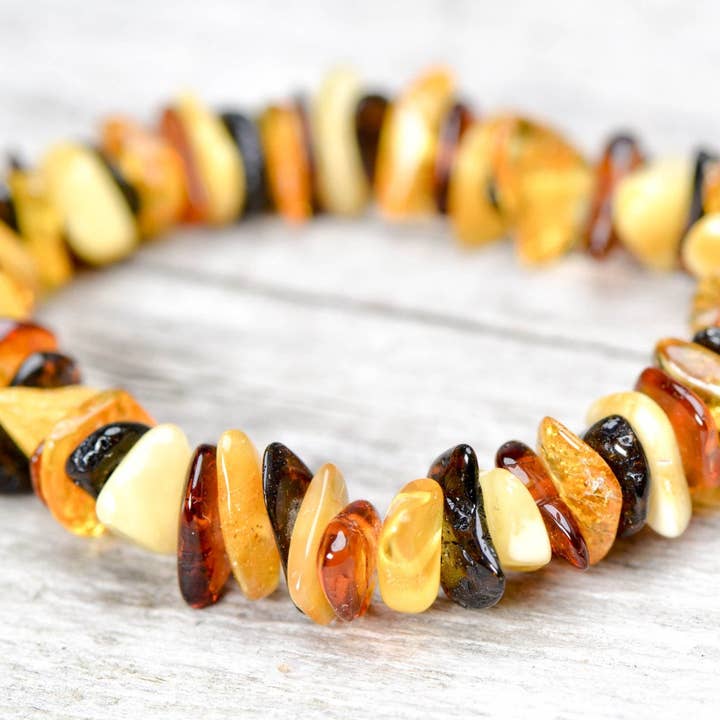 AmberLithuania - Wholesale Beaded Bracelet - Amber bracelet Adult Rough gemstone beaded bracelets raw