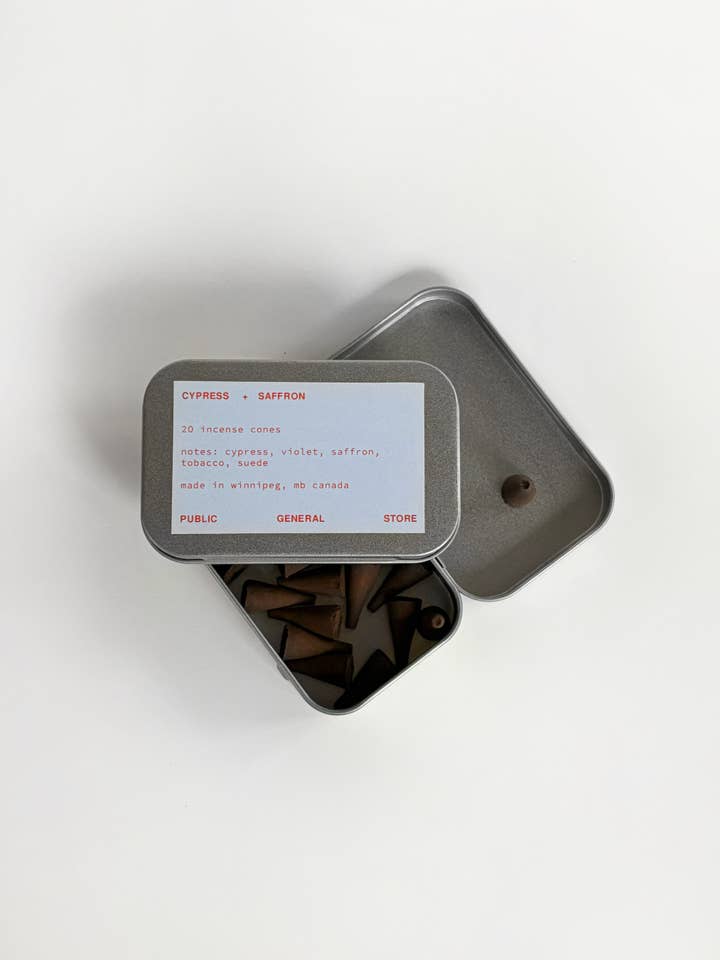 Cypress + Saffron Incense Cones for wholesale by Public General Store inc