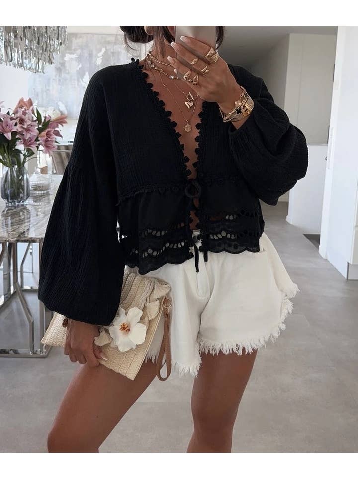 ESTEE BROWN - Wholesale Button Down Shirt - Women's - Cotton gauze top - 76426