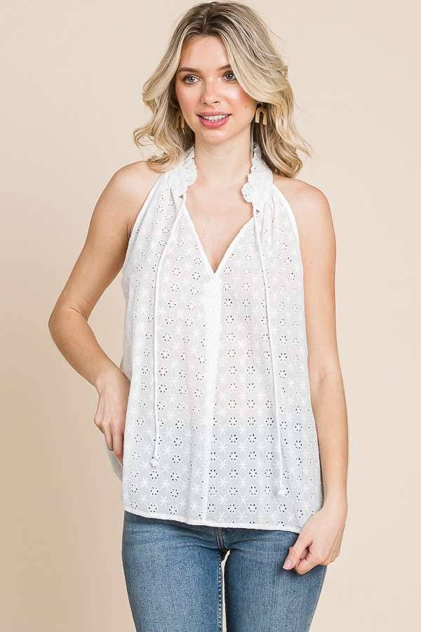 Culture Code – wholesale Blouse – Women’s – CWK1564 - HALTER FLARE FRILL TOP2