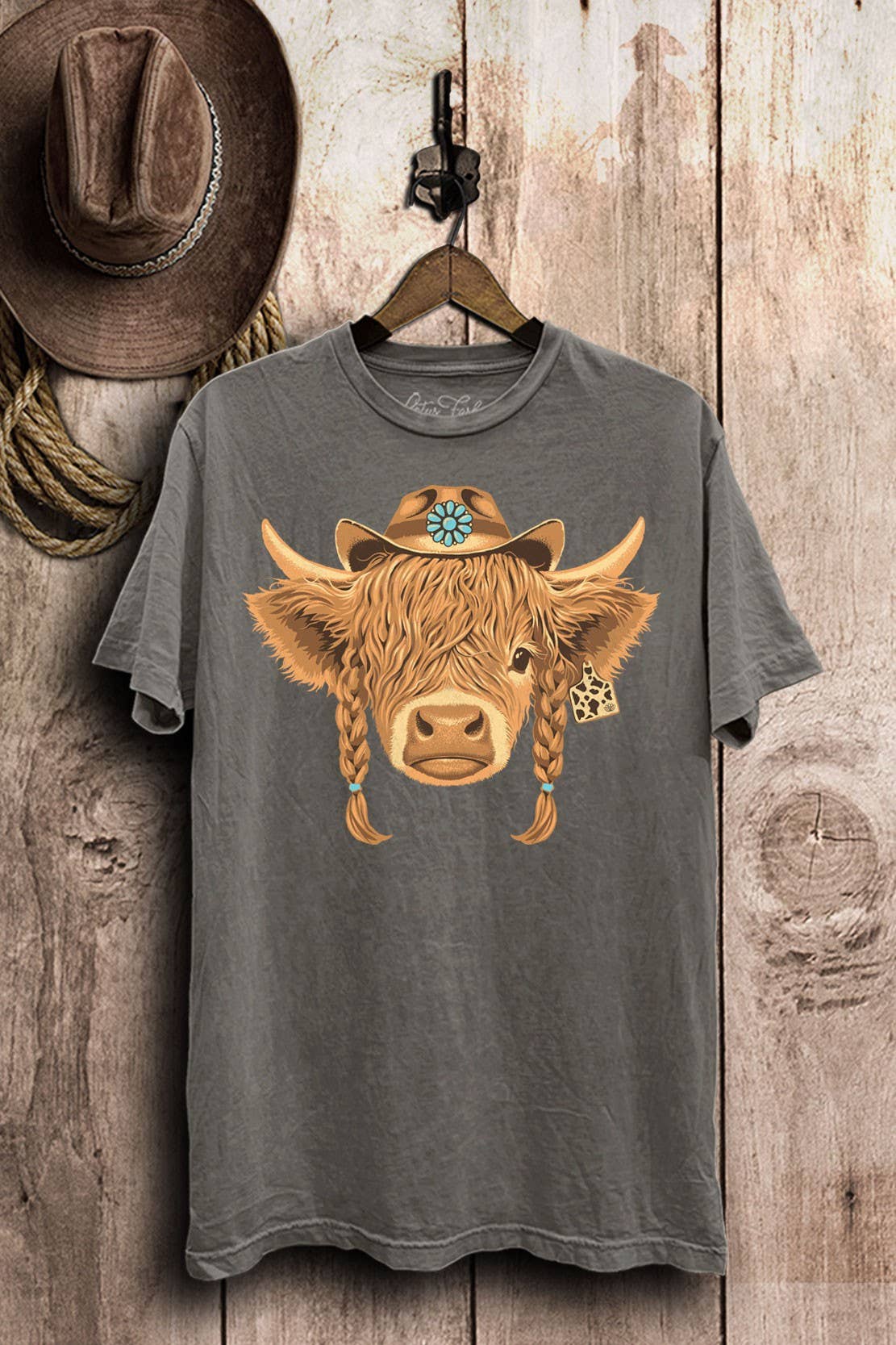 Lotus Fashion Collection - Wholesale Screen Printed T-Shirt - Women's - Highland Cow Graphic Top1