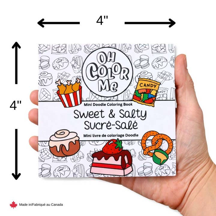Oh Color Me - Vente Livre de coloriage et d'activités pour adultes - Mini Livre de Coloriage Sucré & Salé, ÉDITION MISE À JOUR 4"x4"1