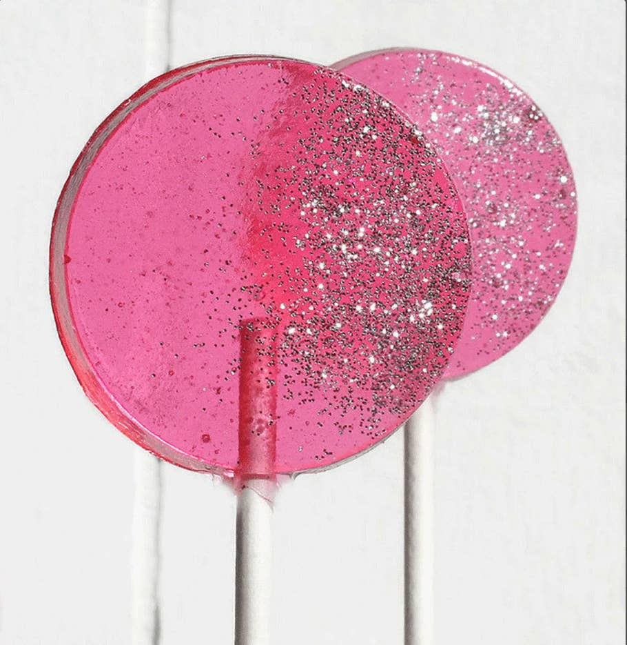 Homespun Parties - Wholesale Lollipop - Pink and Silver Lollipops, Valentine's Day