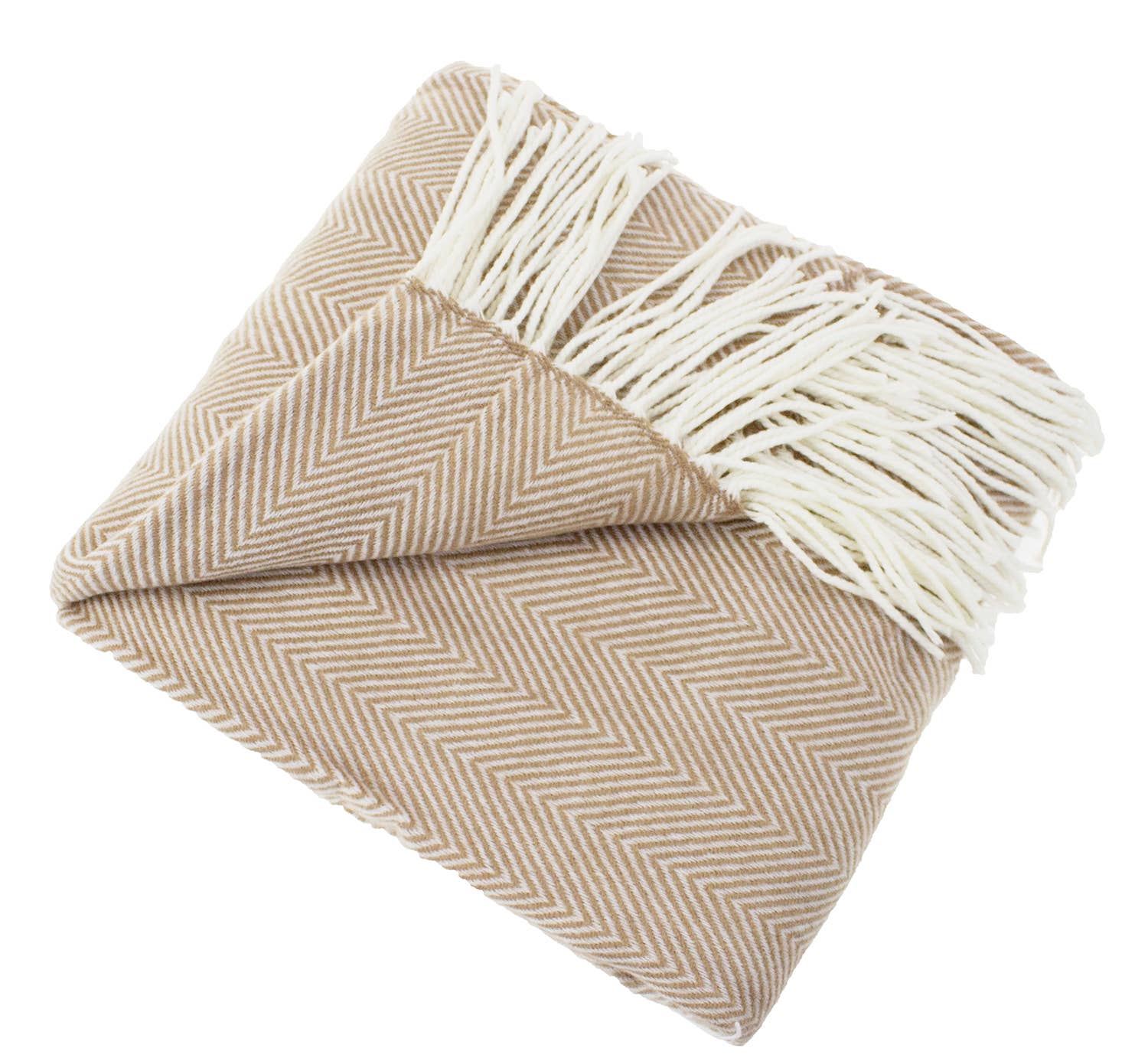 Fennco Styles - Wholesale Throw Blanket - Camel Herringbone Fringed 50x60 Inch Throw Blanket1