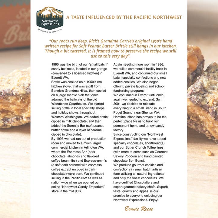 Northwest Expressions - Wholesale Brittle - SOFT Peanut Butter Brittle (4 oz Pouch)
