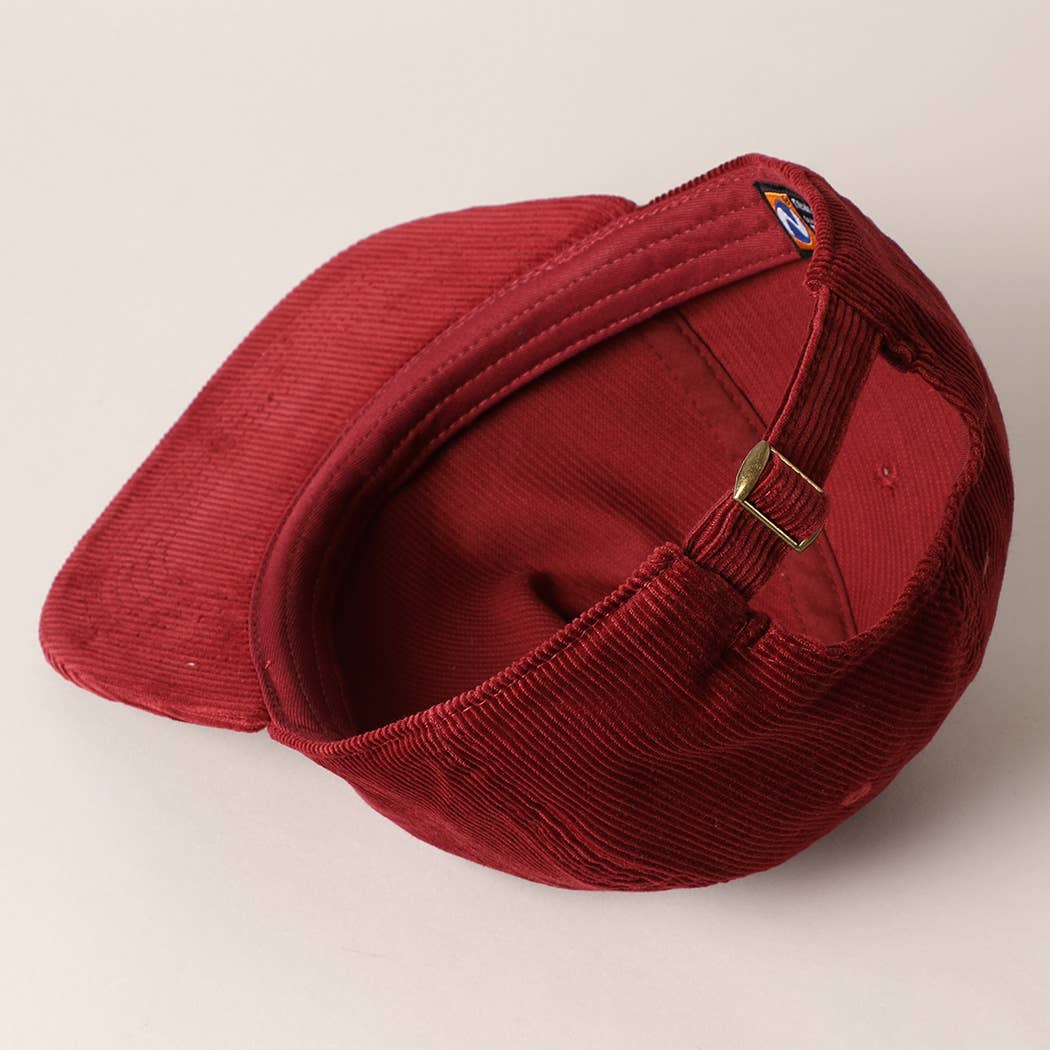 Fashion City – wholesale Baseball cap – Women's – Plain Corduroy Flat Brim Snapback Cap Baseball Hat7