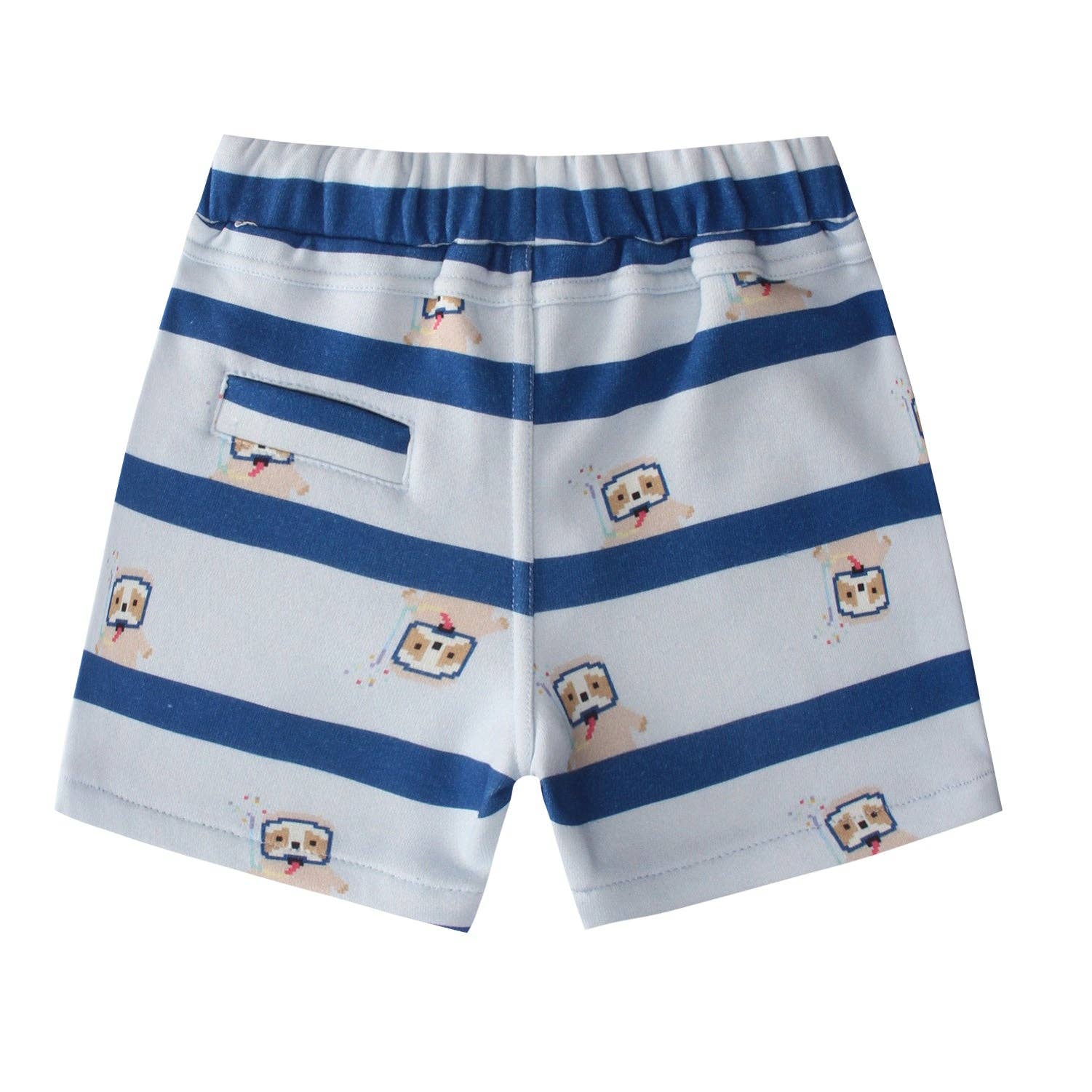 iMiN Kids - Wholesale Shorts – Kids - Boys Organic Cotton Stripe Shorts Blue Sloth2