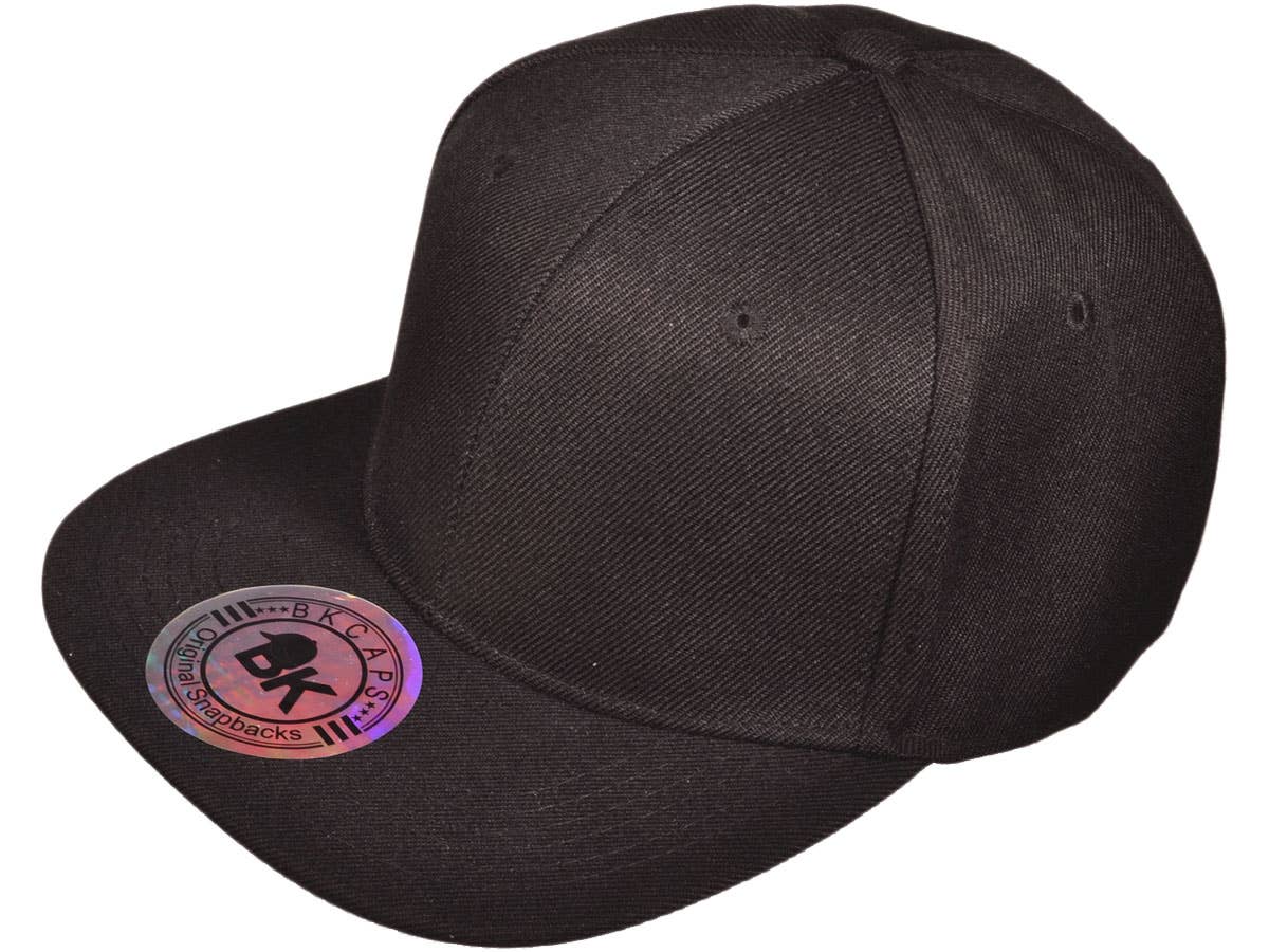 Buck Wholesale - Wholesale Flat Brim Cap - Unisex - Blank Snapback Hats - BK Caps Flat Bill Plain Vintage24