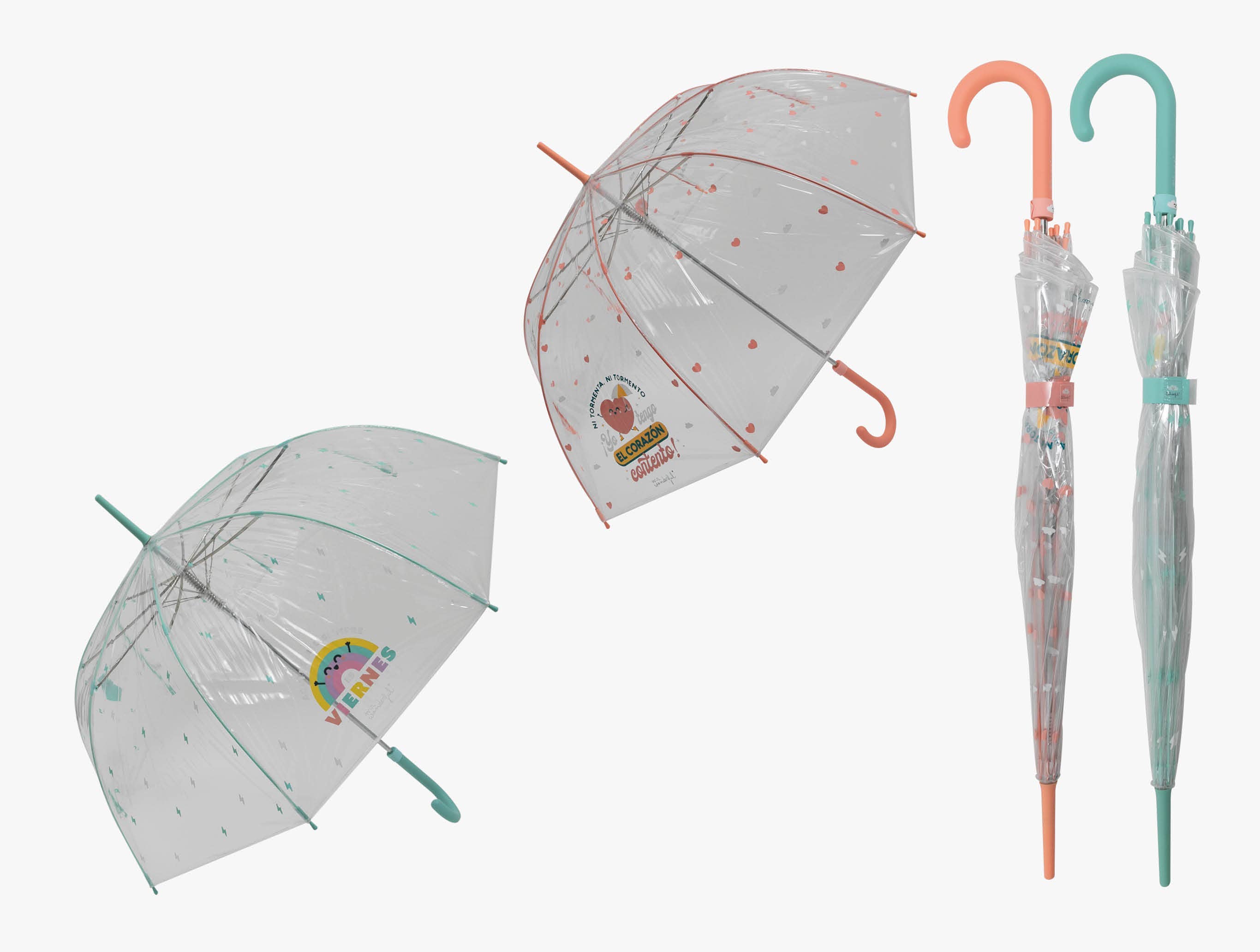 Mkr International - Wholesale Umbrella - Women's - Automatic Transparent Umbrella with Phrases. Mr.Wonderful