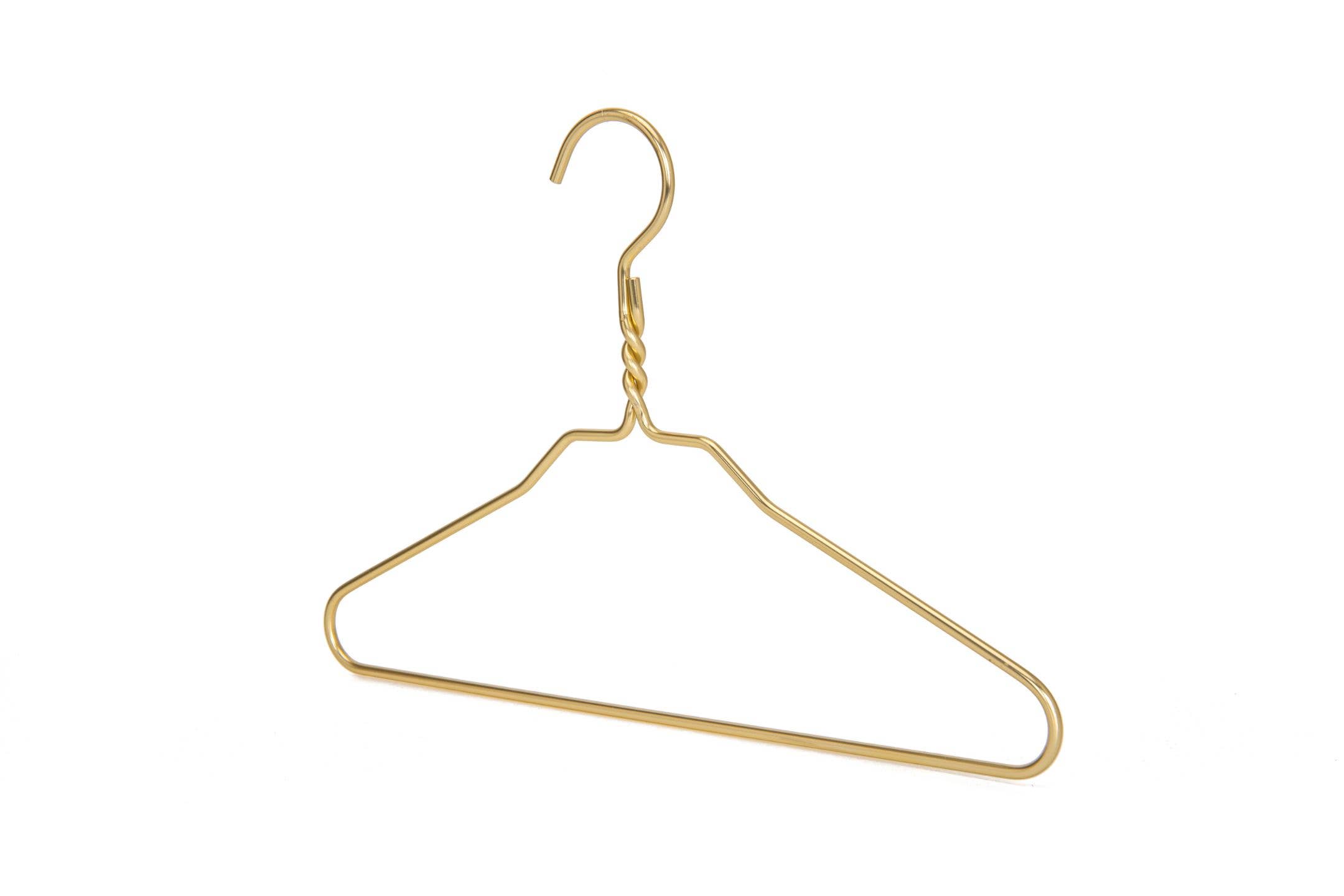 Quality Hangers - Wholesale Clothes Hangers - AL21 - 14" Junior size Gold Aluminum Hangers - 100 Hangers4