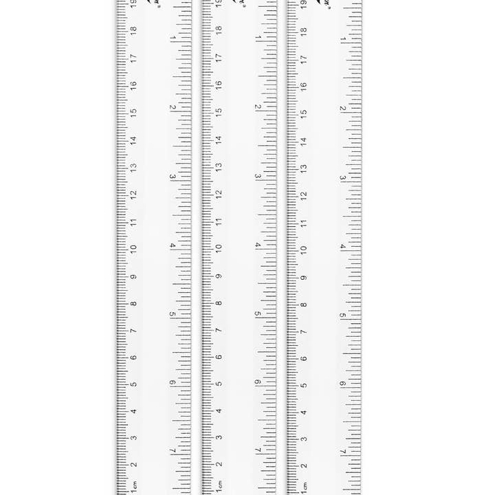 Plastic Ruler 8 Inch, 3 Pack, Clear, Metric & Imperial for wholesale by Mr. Pen