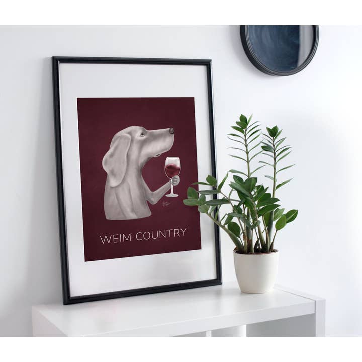 Laura Bergsma Studio – Engroshandel Kunsttryk – Weimaraner Hundekunsttryk, Weim Country3