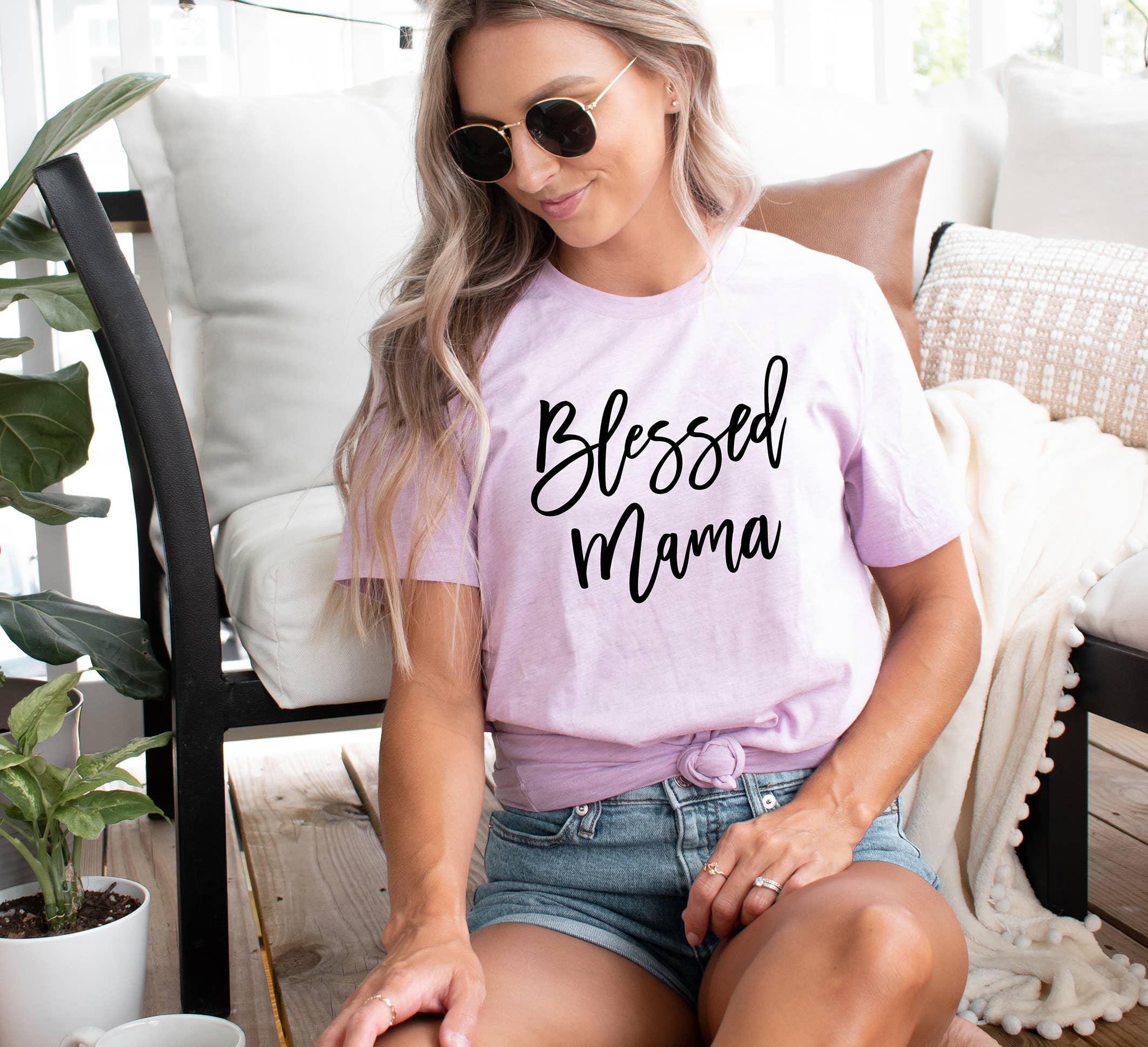 Zoe Creative Co - Wholesale Screen Printed T-Shirt - Women's - Blessed Mama Shirt Mom Life T-Shirt Mother's Day Mommy Tee5
