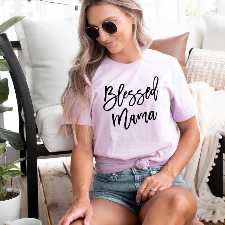 Zoe Creative Co - Wholesale Screen Printed T-Shirt - Women's - Blessed Mama Shirt Mom Life T-Shirt Mother's Day Mommy Tee5
