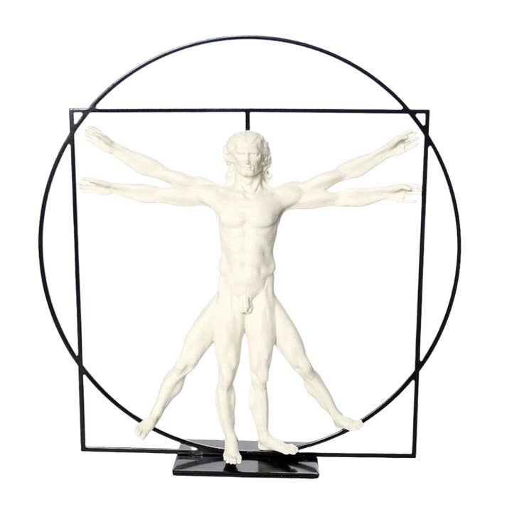 Vitruvian Man – 3D Sculpture by Leonardo da Vinci White for wholesale by Museum Wholesale Inc