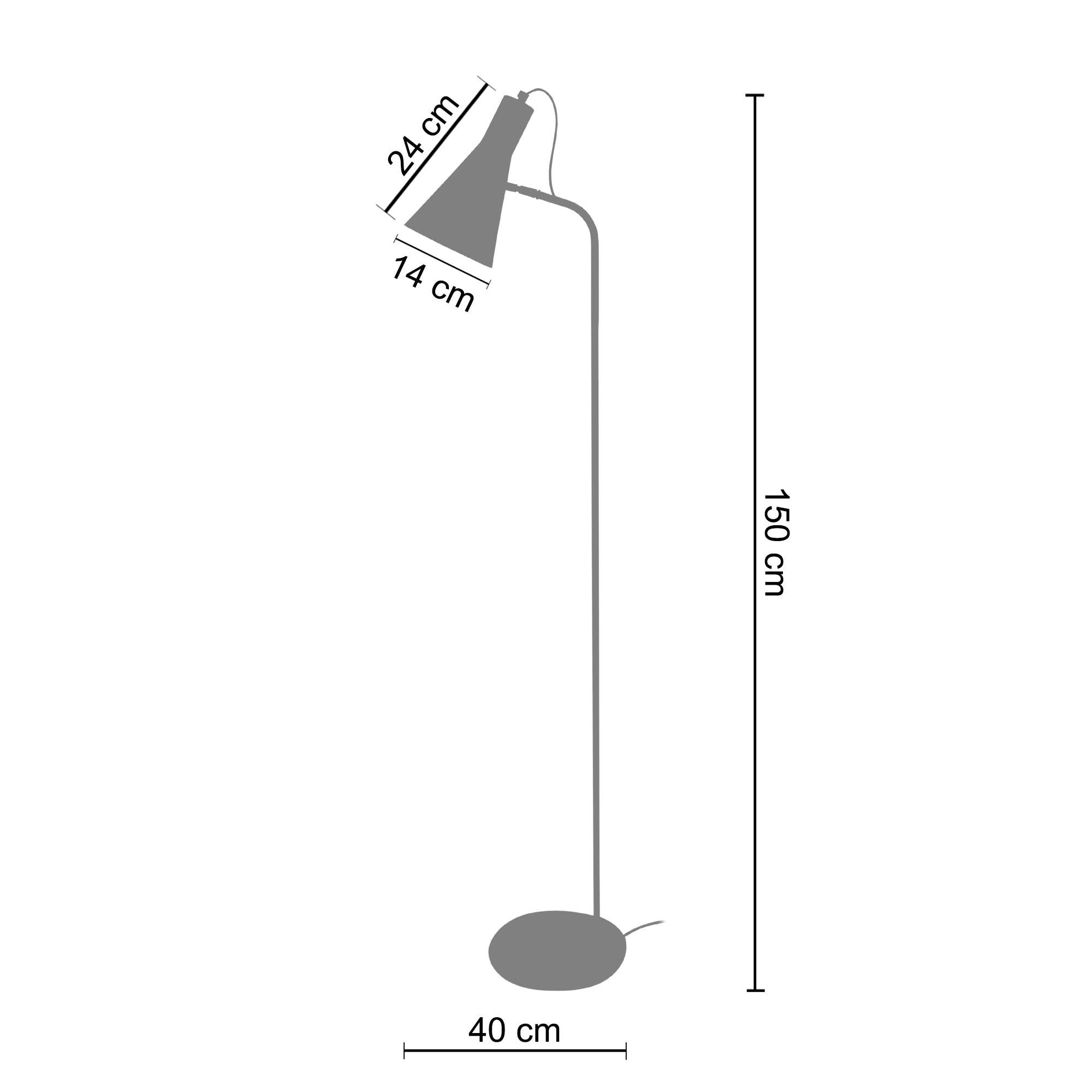 Tosel Shop – wholesale Floor lamp – FUNNEL - Taupe Articulated Metal Reading Lamp1