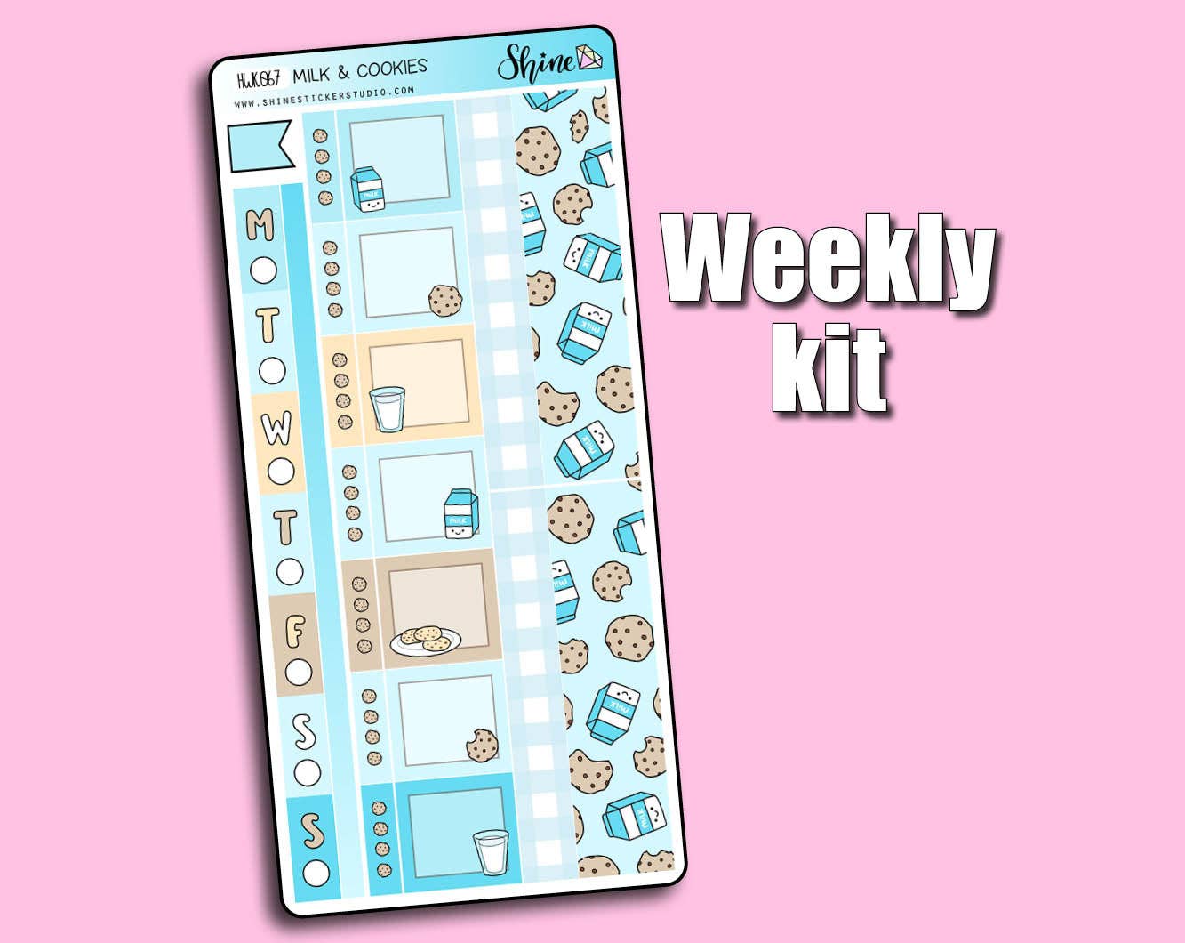 Shine Sticker Studio - Wholesale Sticker - Milk & Cookies Hobonichi Weeks Sticker Kit4