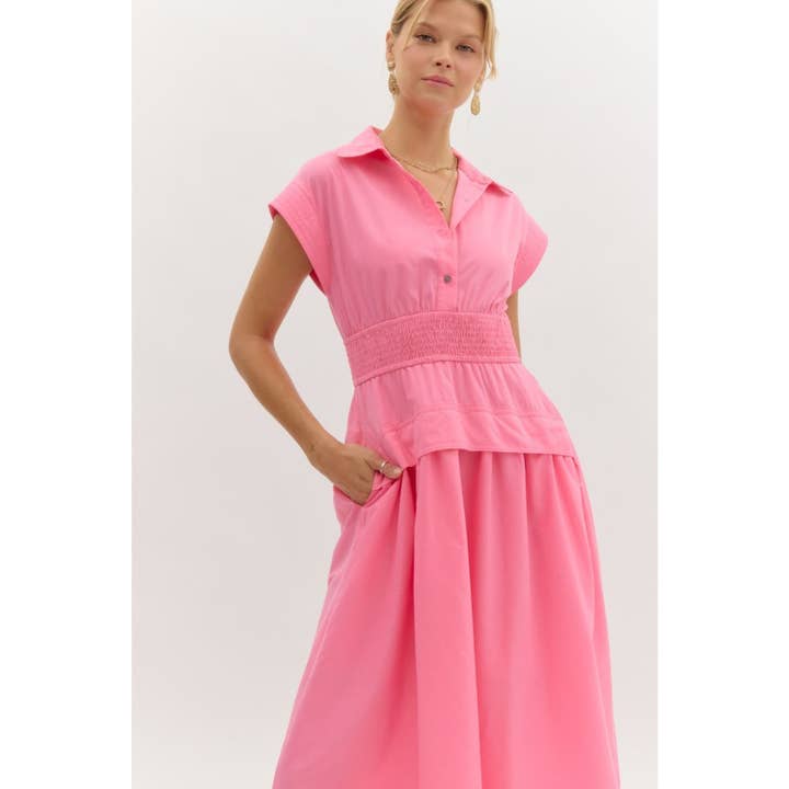 STYLE USA - Vente Robe – femme - Robe midi à manches courtes et épaules couvertes19