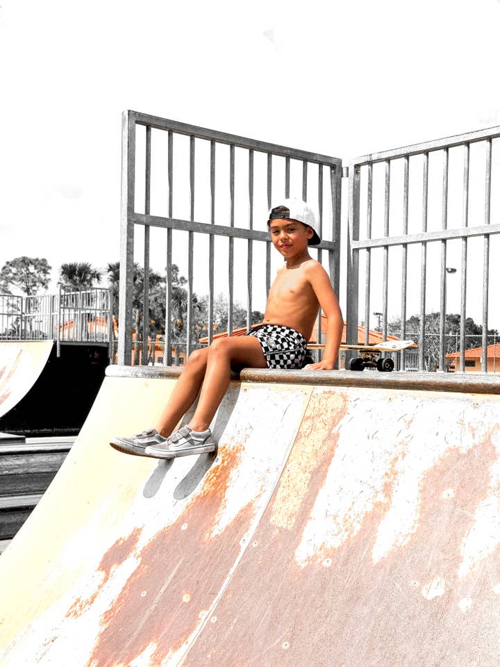 Rebel Bro - Wholesale Swim Shorts - Kids - Hybrid Swim Trunks in Vintage Venice41