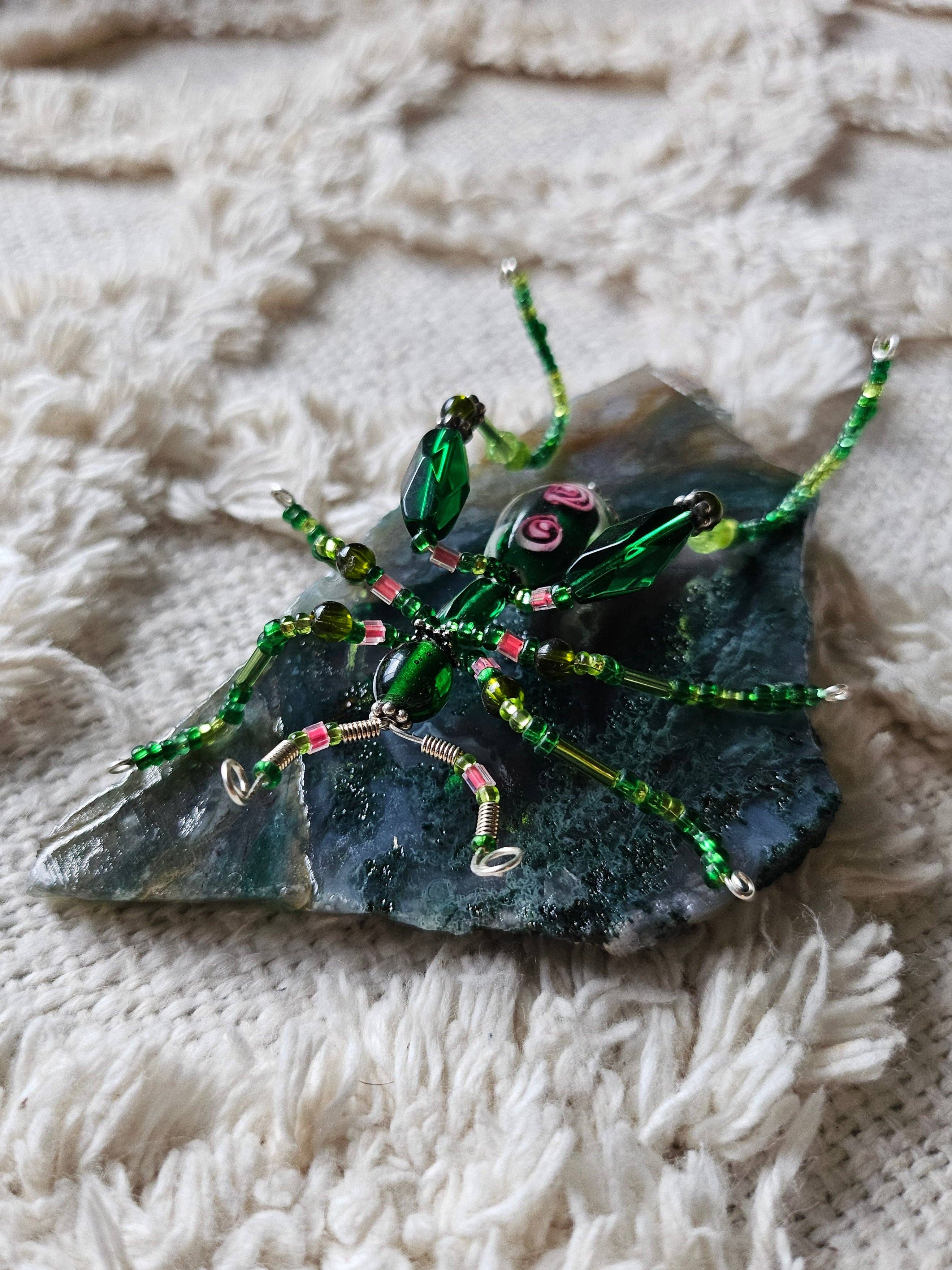 Jungle Relics - Wholesale Sculpture - Jeweled Insect and Creature Art: Small Stone and Bead Sculptures on Semi-Precious Stone2