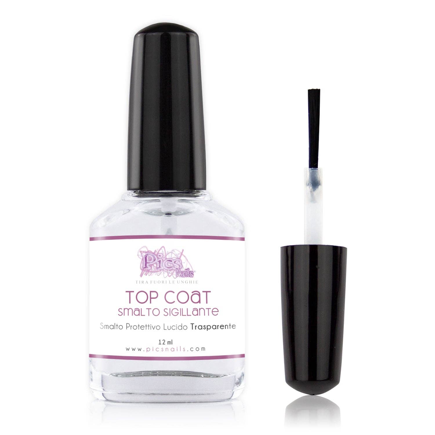 Pics Nails - Venta al por mayor Esmaltes de uñas - Sellador de Esmalte de Uñas Top Coat 12 ml Secado Rápido - Fija y Protege con Efecto Brillante0