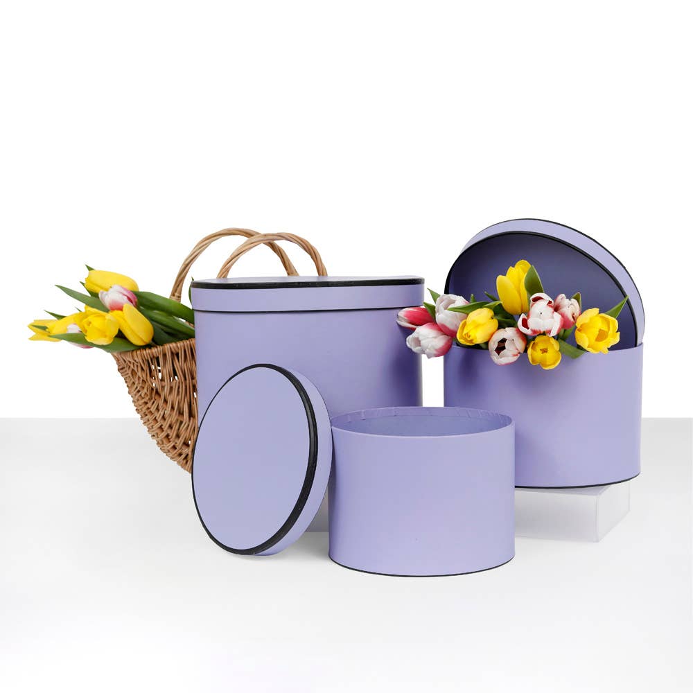 UNIKPACKAGING - Vente Coffrets cadeaux - Boîtes Cadeaux Rondes à Motifs Floraux avec Couvercles – Ensemble de 3 pièces1