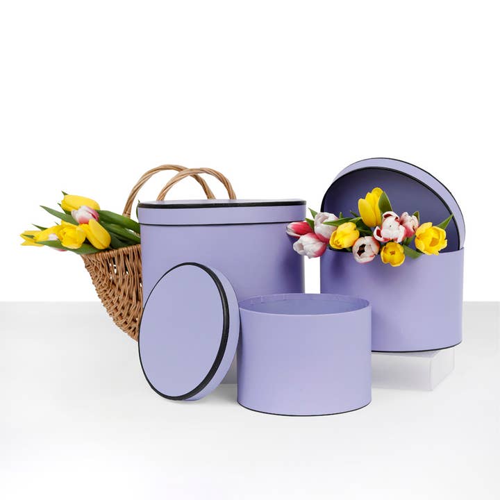 UNIKPACKAGING - Vente Coffrets cadeaux - Boîtes Cadeaux Rondes à Motifs Floraux avec Couvercles – Ensemble de 3 pièces1