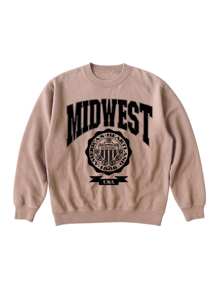 Sweat-shirt graphique tendance pour femmes du Midwest - Galet pour la vente par WE THE BABES