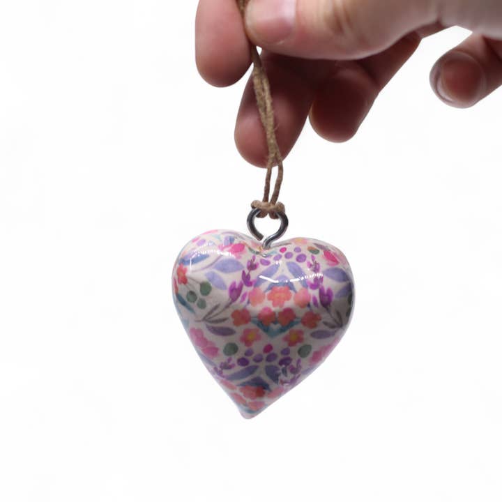 Ancient Wisdom – wholesale Ornament – Decor Wood Hearts - Pretty Floral (50) - in Jar2