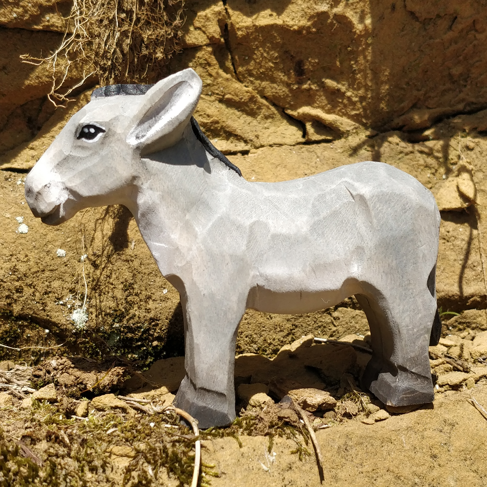 Wudimals – Brinquedo de madeira - Crianças por atacado – Brinquedo de Animal Wudimals® Burro em Madeira1
