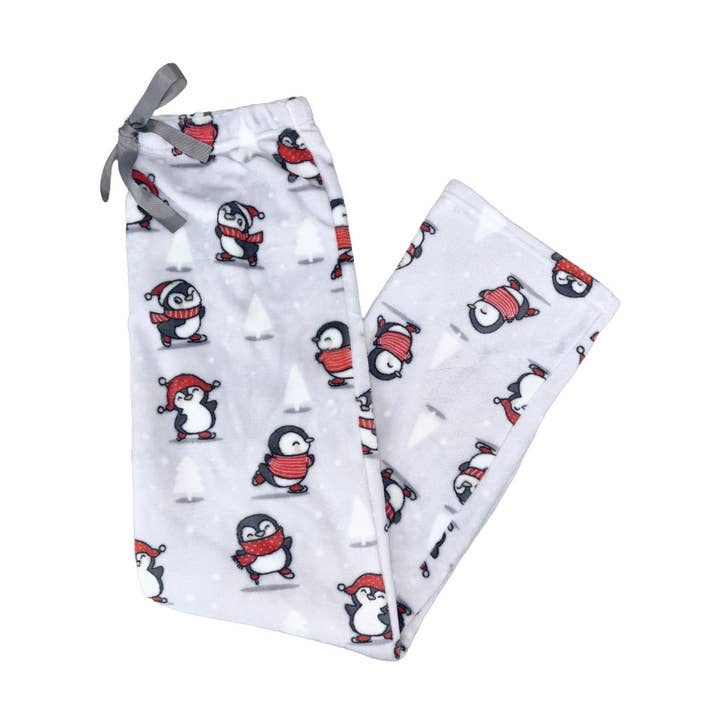 Velvety Fleece PJ Bottoms-Penguin Snowball Shuffle for wholesale by Opportunities