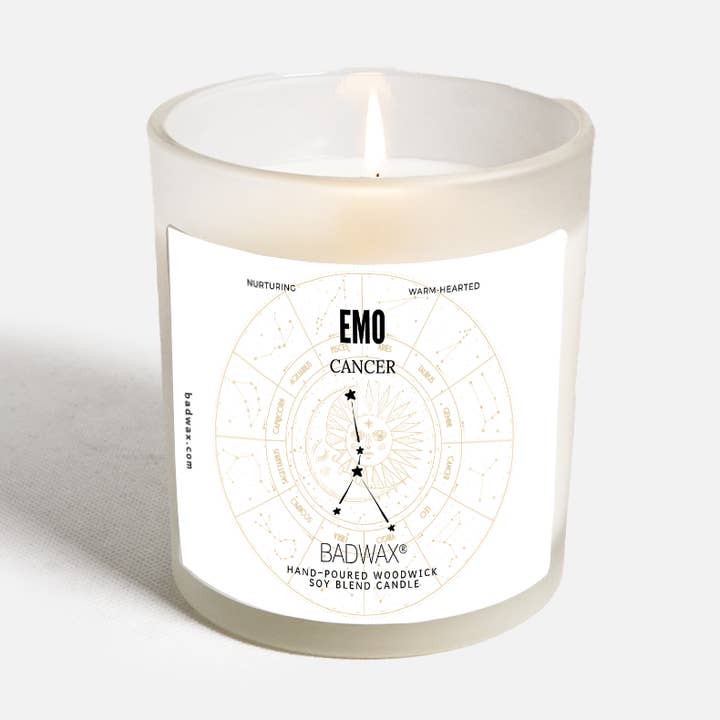Krebskerze: Emo Zodiac Constellation Geburtstagskerze für den Großhandel von BADWAX®